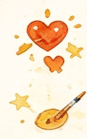 爱心与调色盘插画