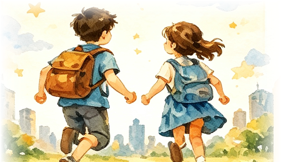 孩子们奔向远方