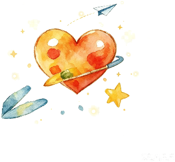 爱心画笔插画