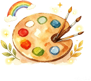 调色盘插画